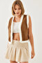 Women's Camel Patterned Vest 9081 60351117 - 5