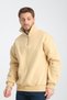 Men's Mink Unisex Oversized Cotton Interior Fleece Wool Stand-Up Collar Half Zipper Sweat - 2