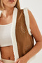 Women's Camel Patterned Vest 9081 60351117 - 3