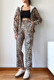 Women's Brown Leopard Patterned Top and Bottom Set Mbms048 60501048 - 2