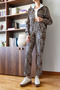 Women's Brown Leopard Patterned Top and Bottom Set Mbms051 60501051 - 5
