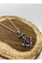 Unisex Necklace with Stainless Steel Chain and Steel Anchor End, 3 mm Thick, Tarnish-Free Steel Long Anchor Necklace - 7