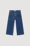 Buttoned Front High Waist Wide Leg Denim Girl's Jeans - 4