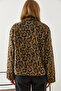 Women's Black Camel Leopard Patterned Coat 38143 60351154 - 5