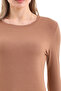 Women's Elegant Slim-Fit Viscose T-Shirt - Dark Mink - 8