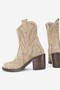 Women's Beige Suede Genuine Natural Leather Number 36-41 Medium Heel Western Boots & Booties - 5