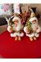 Gold Santa Claus 13 cm Stringed Gold Christmas New Year Newyear Christmas Decor Ornament Bearded with Bell - 6