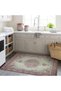 Mete Collection Green and Pink Tones Traditional Motif Patterned Vintage Decorative Carpet 36 - 2