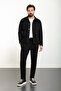 Striped Slim Fit Men's Coat and Trousers Set Black - 17150.24Y
