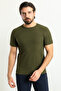 Striped Slim Fit Crew Neck Men's T-Shirt Khaki - 36787.23Y - 4