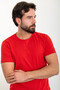 Plain Slim Fit Crew Neck Men's T-Shirt Red - 36813.24Y - 4