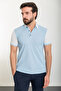 Segmented Slim Fit Polo Neck Men's T-Shirt Blue - 36822.24Y - 3
