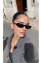 Black Cat Eye Bone Women's Unisex Men's Uv400 Protected Sunglasses - 3