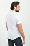 Gray Slim Fit Judge Collar Short Sleeve Linen Men's Shirt White - 37749.23Y - 4
