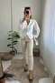 Long Balloon Transparent Cuffed Sleeve White Blouse - 3
