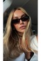 Black Cat Eye Bone Women's Unisex Men's Uv400 Protected Sunglasses - 6
