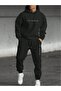 Los Angeles Sweatshirt Sweatpants Jogger - Black Printed Bottom Top Tracksuit Set Hooded - 4