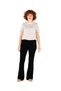 High Waist Flared Leg Black Steel Knitted Women's Leggings Pants - 6