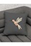 Digital Print Decorative 4-Piece Pillow Throw Pillow Cover Set with Hibiscus and Bird Pattern in Grey Beige - 2