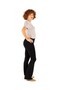 High Waist Flared Leg Black Steel Knitted Women's Leggings Pants - 8