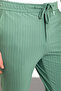 Striped Super Slim Fit Men's Trousers with Elastic Waist and Drawstring, Green - 38252.24Y - 2