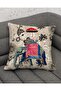 Black Color Ethnic Indian Elephant Patterned Digital Printed 4-Piece Seat Pillow Throw Pillow Cover Set - 4