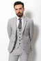 بدلة رجالية كلاسيكية من Duz Slim Fit باللون الرمادي الفاتح - 40772.21Y - 2