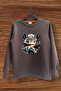 Hunting Hunting Wild Life Pig Printed Cotton Regular Fit Crew Neck Sweatshirt