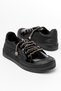 Girl's Black Lace-Up Jewelled Sneakers - 3