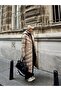 Hooded Pattern Detailed Long Puffer Jacket Stone 6669 - 7