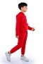 New Design Kangaroo Pocket Hooded Children's Tracksuit Mnk10073 Red - 2