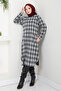 Gray Plaid Tunic - Accessory Buttoned, Model 2004Brz981-M - 3