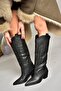 T 267765209   Black Cowboy Model Women's Boots - 3