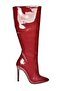 N 372530108   Claret Red Patent Leather Thin Heeled Pointed Toe Women's Boots - 5