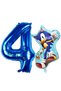 Fox Sonic and Navy Blue Number Balloon 4 Years Old Balloon Set Fox Sonic Concept Birthday Balloon Set