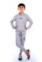 Class Kanguru Pocket Hooded Children's Tracksuit Mnk10071 Light Gray