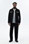 Men's Wool Blended Handmade Jacket with Leather Detail # 4410 - 3