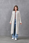 Stone Knitwear Fabric Double Pocket Shawl Collar Long Cardigan 5001 - 6