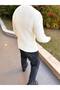 Sweater Oversize Knitwear Loose Fitting V Wide Neck Loose Cotton Pullover - 3