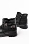 508-3037 Black Buckle Accessory Zippered Daily Women's Boots - 5