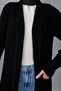 Black Knitwear Fabric Double Pocket Shawl Collar Long Islamic Clothing Cardigan 5001 - 5