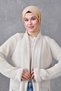 Stone Knitwear Fabric Double Pocket Shawl Collar Long Hijab Clothing Cardigan 5001 - 6