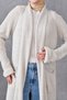 Stone Knitwear Fabric Double Pocket Shawl Collar Long Hijab Clothing Cardigan 5001 - 5