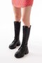 Fz-2450 Black High-Sole Lace-Up Zippered Daily Women's Boots