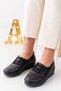 Women's Black Skin Daily Comfortable Orthopedic Non-Slip Sole Ballerina Shoes - 3