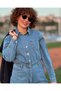 Stone Wash Blue Denim Women's Jumpsuit - 9