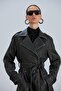 Women's Trench Coat with Antique Leather Look - 2