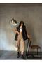Women's Anthracite Concealed Snap Detailed Lined Plush Vest 28267 - 4