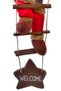 New year's santa claus - santa claus wooden ladder red 40 cm - ladder included 78 cm - 3