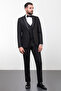 Straight Slim Fit Wide Collar Men's Groom Suit Black - 45224.23Y - 4